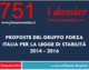 PROPOSTE DEL GRUPPO FORZA ITALIA PER LA LEGGE DI STABILITA’ 2014 – 2016