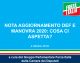 NOTA DI AGGIORNAMENTO DEF E MANOVRA 2020: COSA CI ASPETTA? (Dossier)